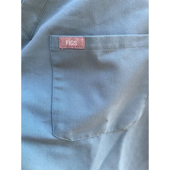 Figs Technical Collection Size Small Teal V-Neck Scrub Top With Front Pocket - Picture 13 of 13